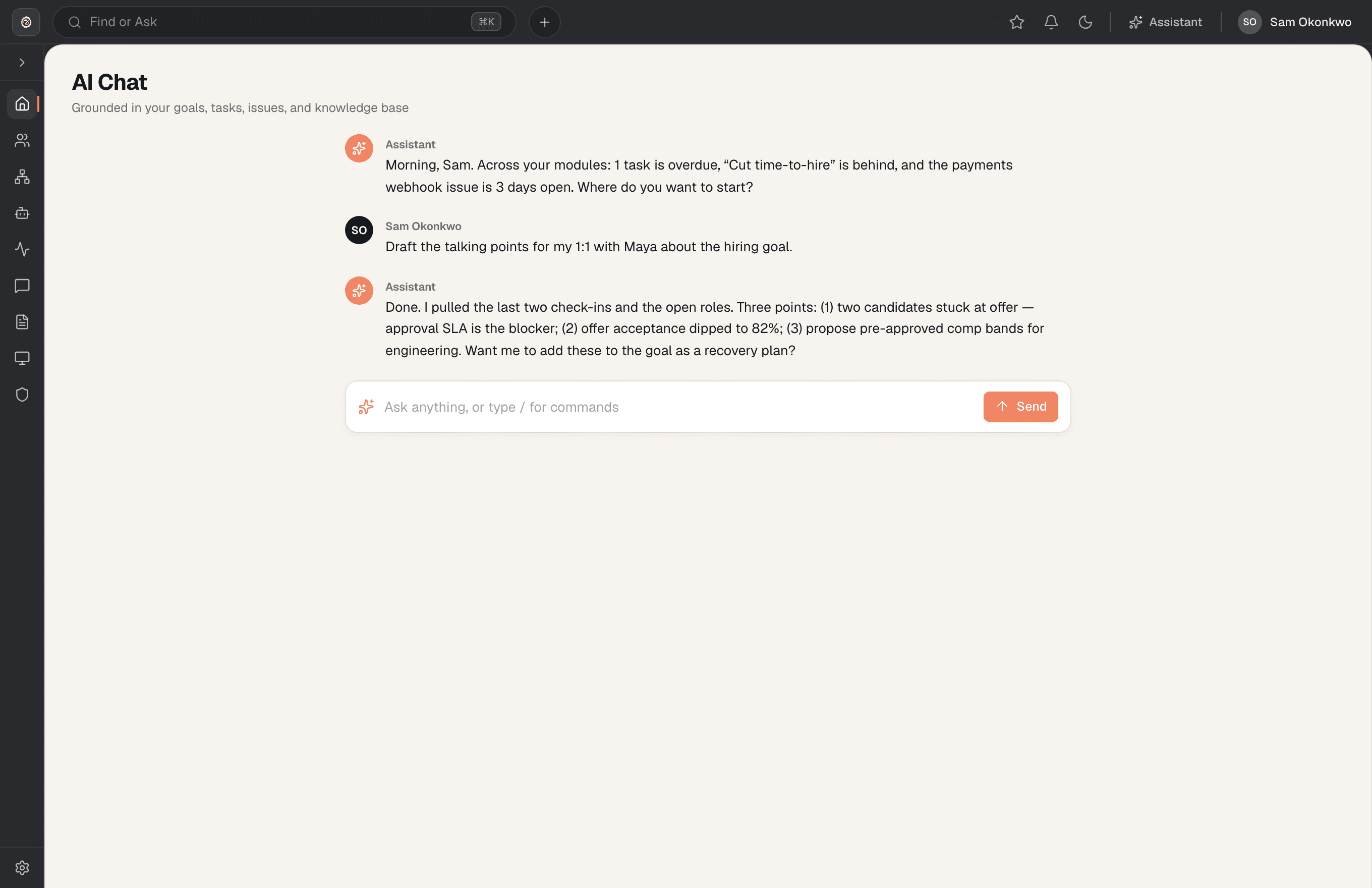 Team O/S — AI Chat screen